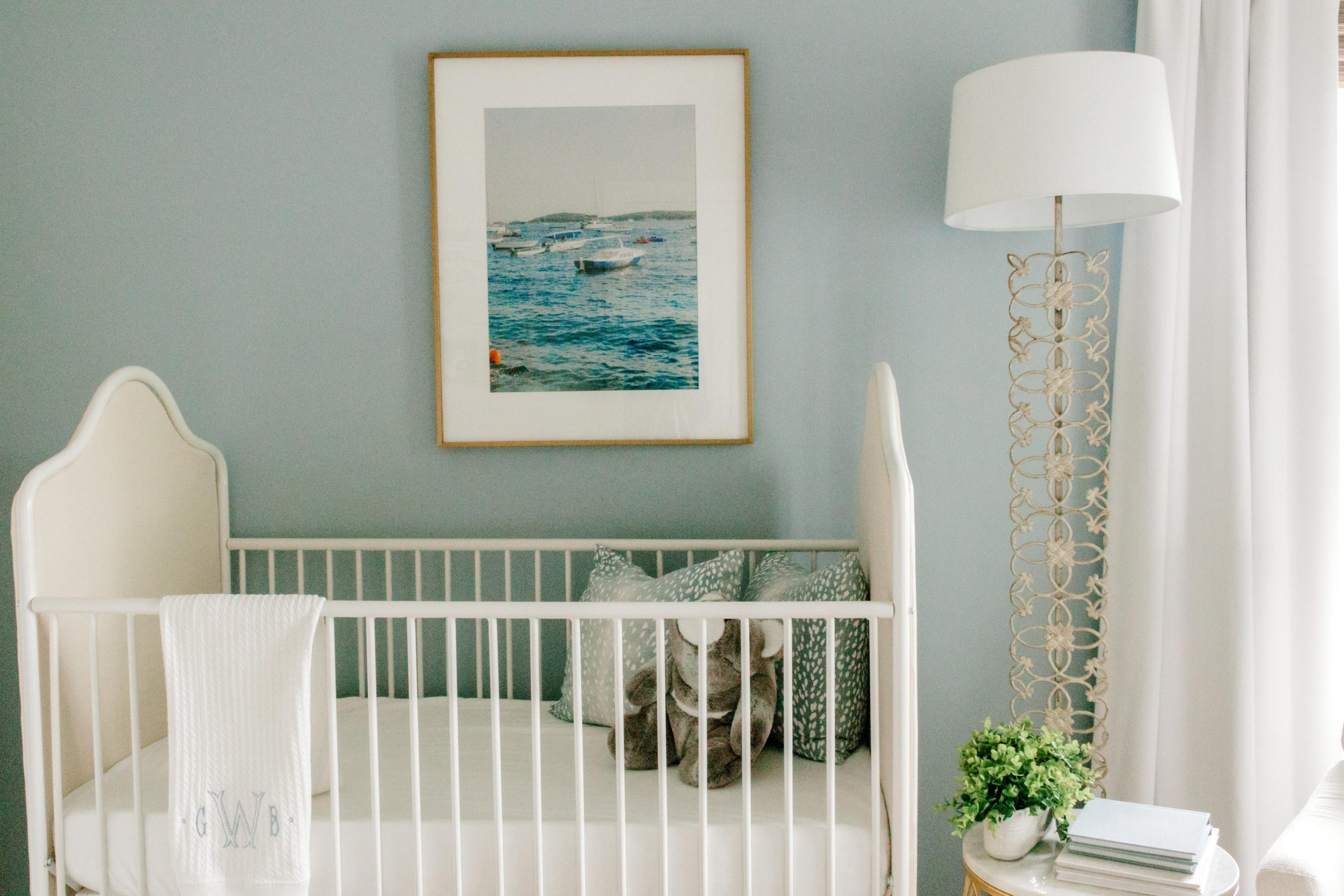 Blue and White Baby Boy Nursery Design - Kinsey Walsh